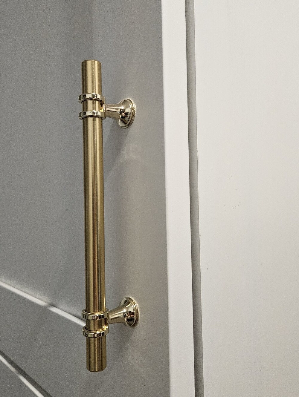 Brass T-Bar Cabinet Pull Handle - Gold Finish. Set Of 4. New